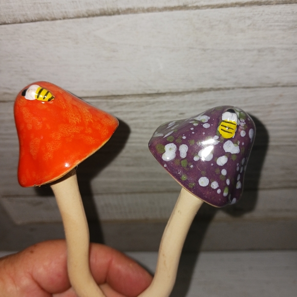 Handcrafted Ceramic Mushroom Decor - Picture 2 of 2